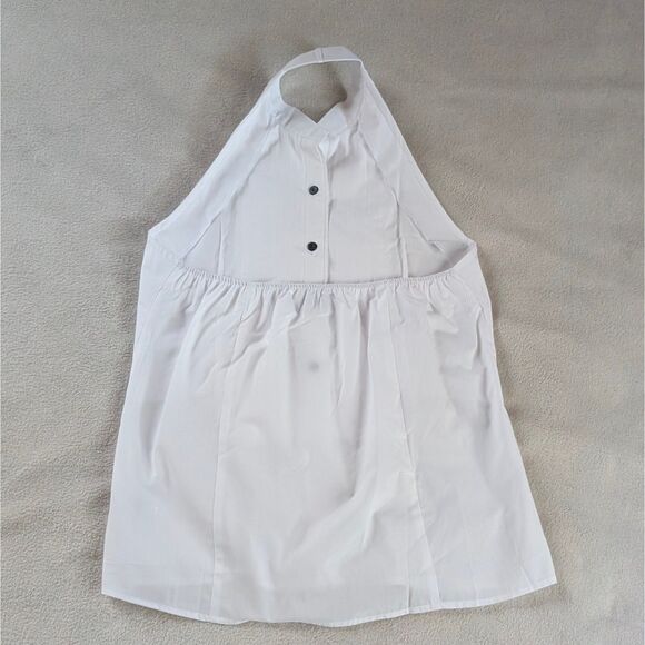 Vintage Tuxedo Halter Button Up Shirt Blouse Women's XS/Small White - Picture 3 of 7